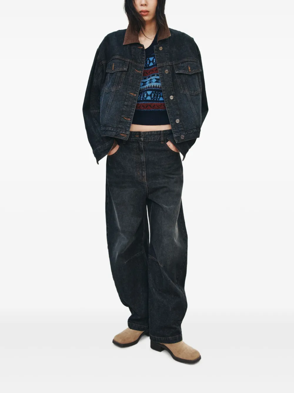 STUDIO TOMBOY corduroy-collar denim jacket | Denim Jackets | Image 2