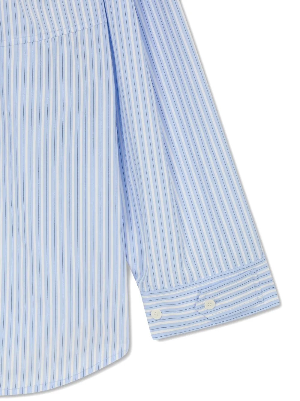 Studio Tomboy Striped Single-pocket Shirt In Blue