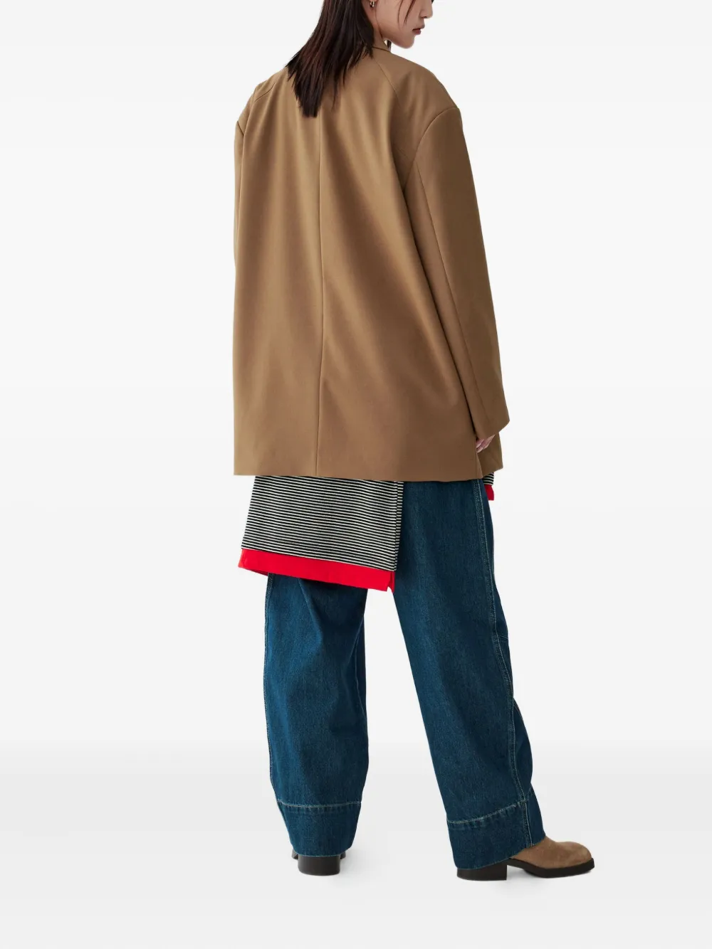 Studio Tomboy Single-breasted Oversized Blazer In Brown