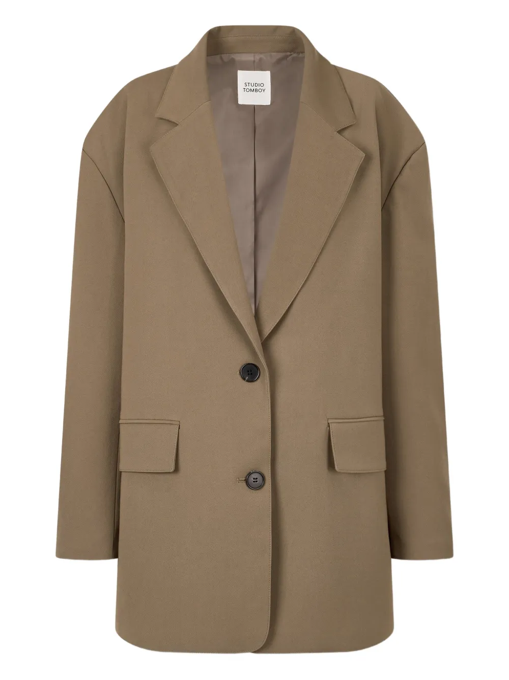 Studio Tomboy Single-breasted Oversized Blazer In Brown