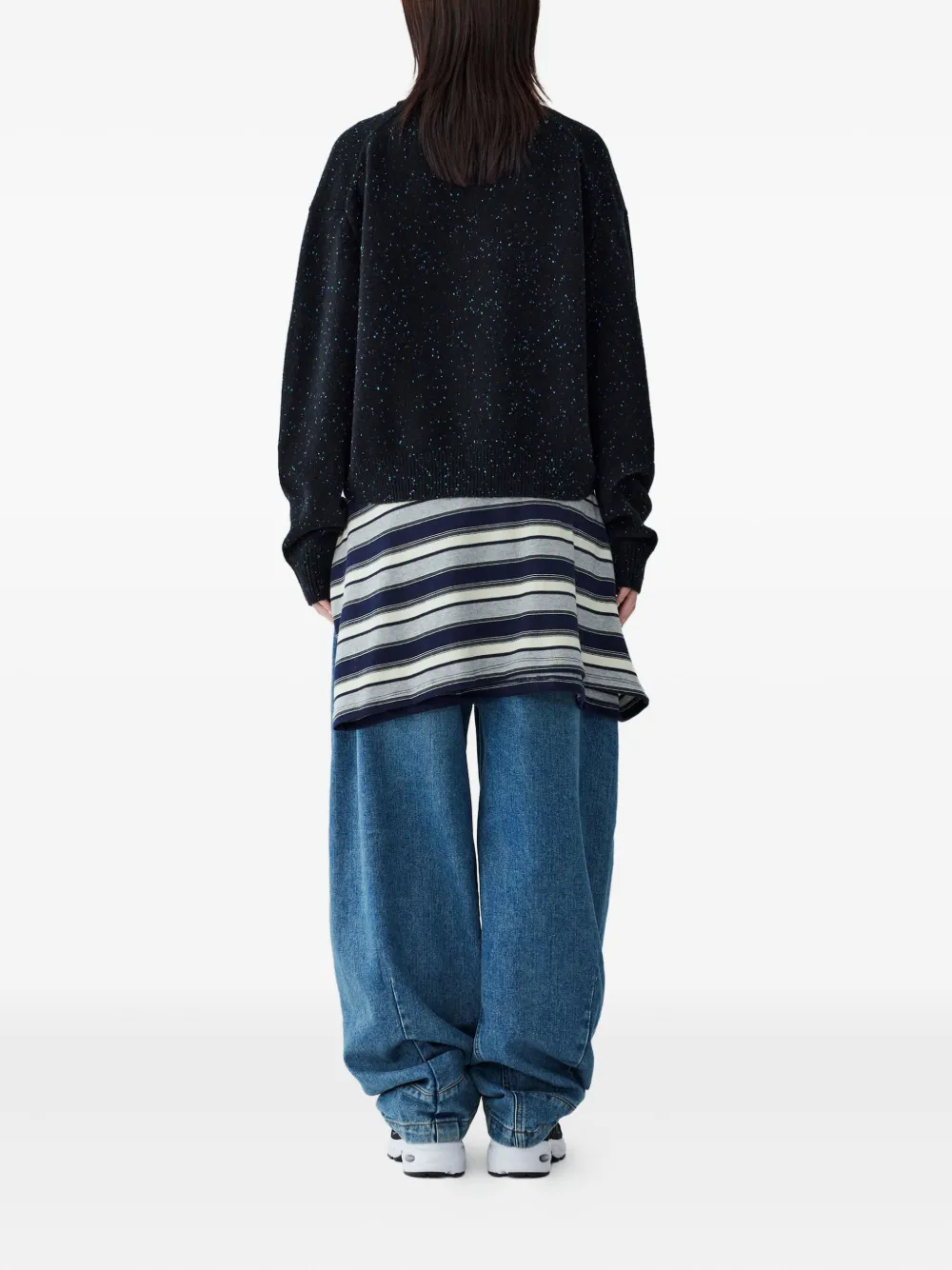 Studio Tomboy Speckle Sweater In Black