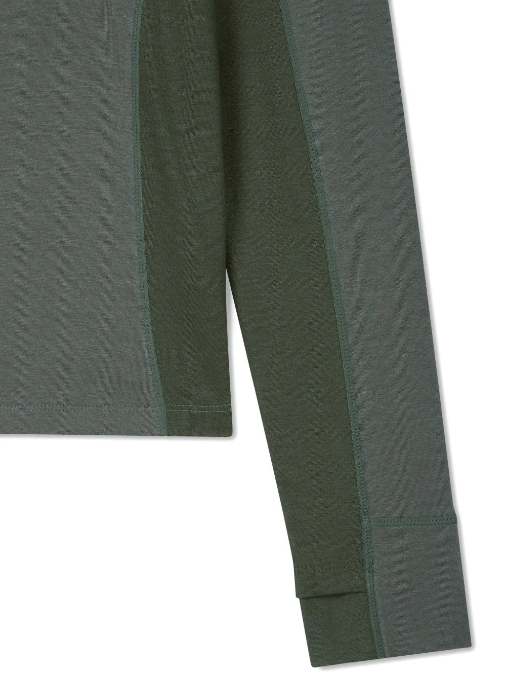 Studio Tomboy Half-zip Panelled Sweatshirt In Green