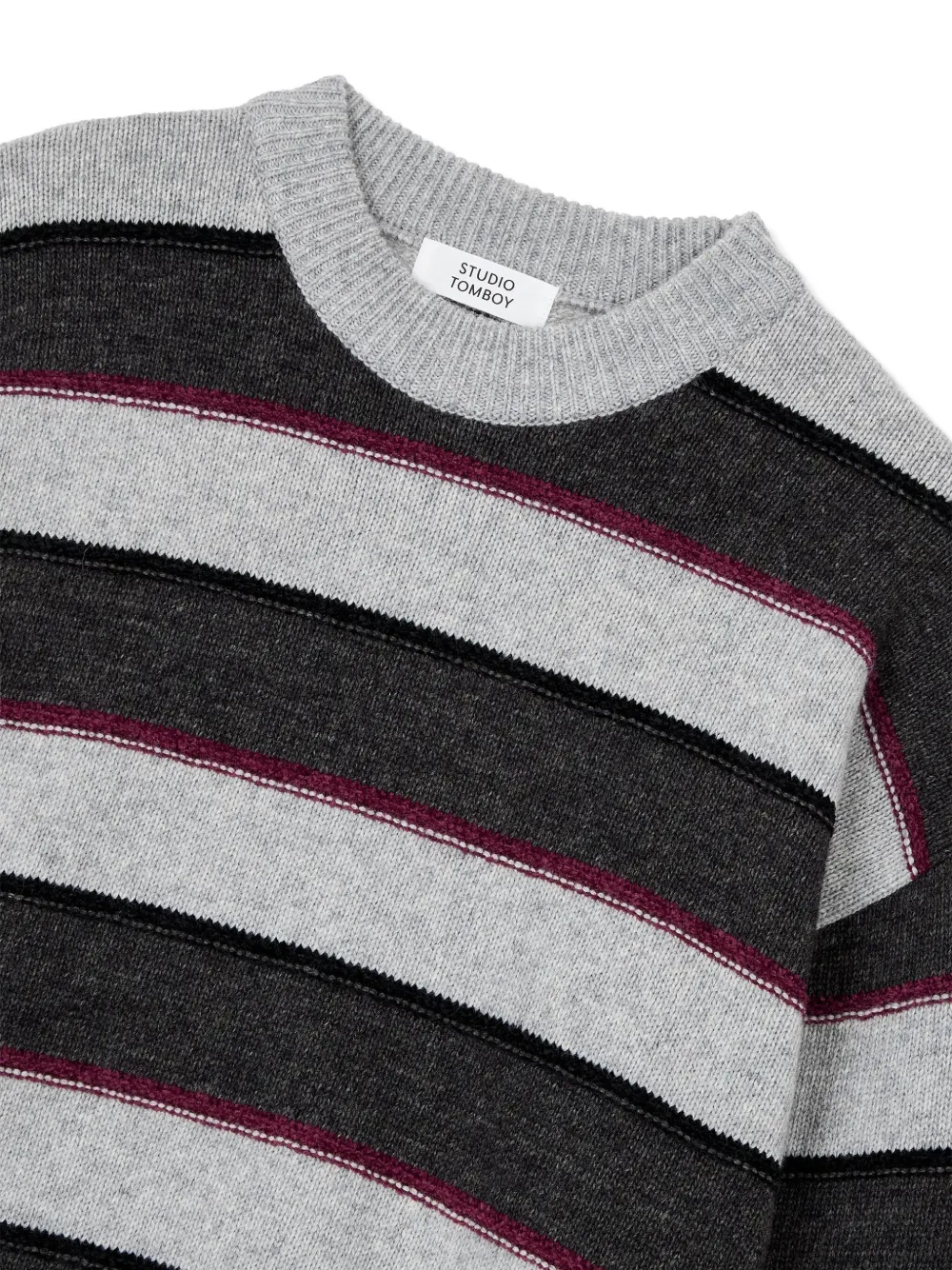 Studio Tomboy Striped Sweater In Gray