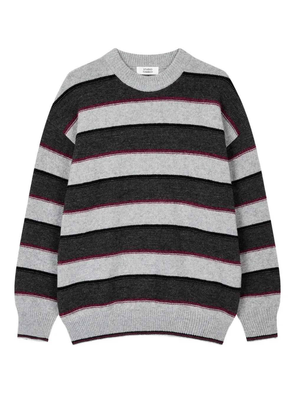 Studio Tomboy Striped Sweater In Gray