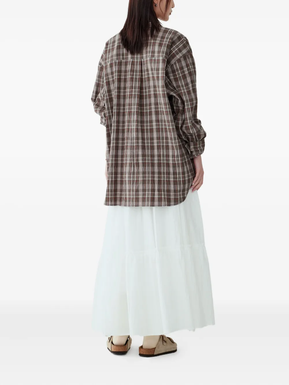 STUDIO TOMBOY single-pocket checked shirt - Groen