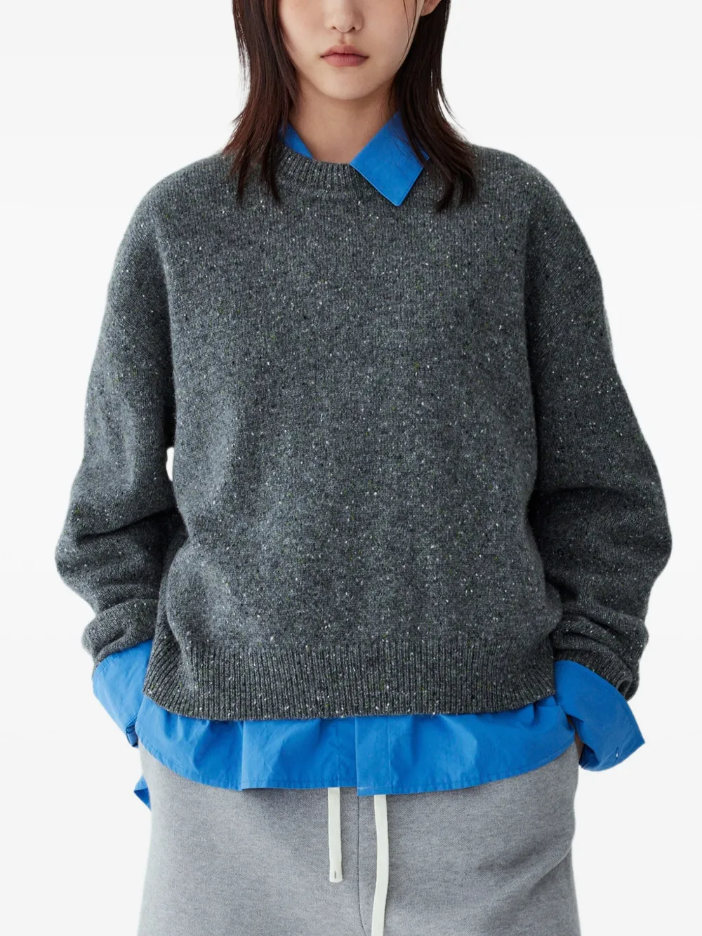 Studio Tomboy Speckled Sweater In Gray