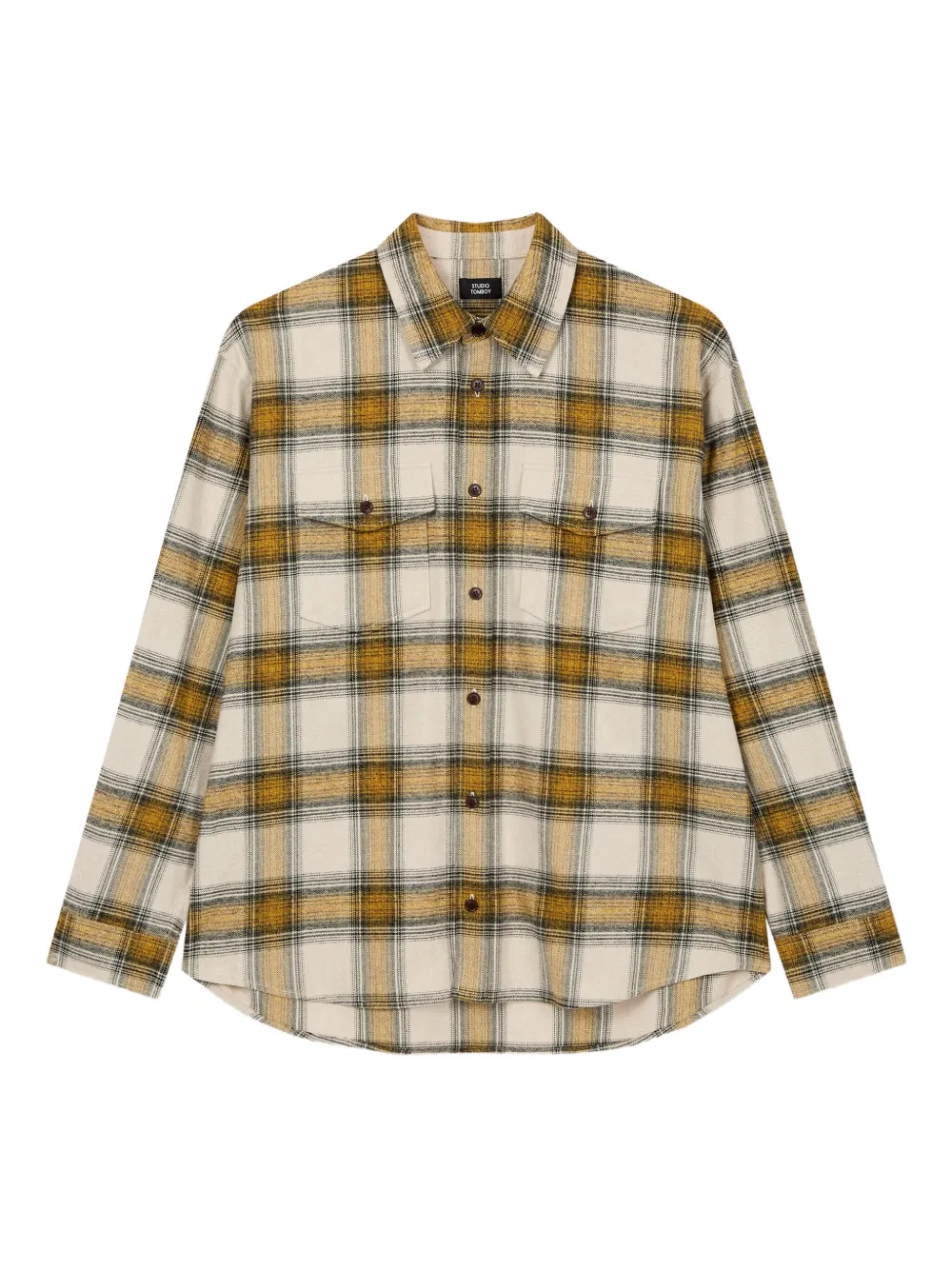 STUDIO TOMBOY checked-pattern chest-pocket shirt | Neutrals | Image 1
