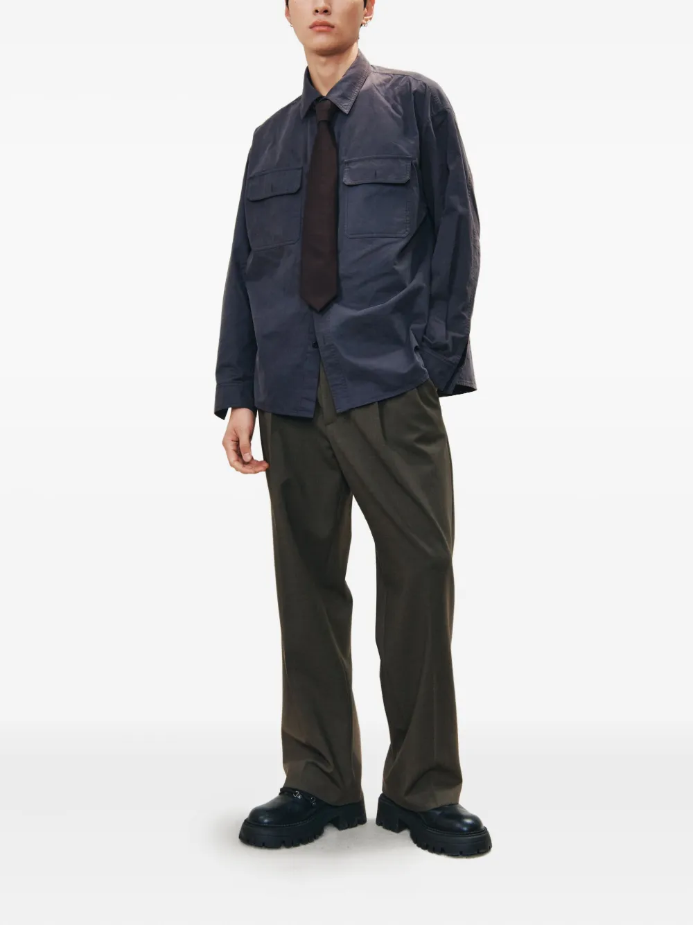 STUDIO TOMBOY flap-pocket shirt - Grijs