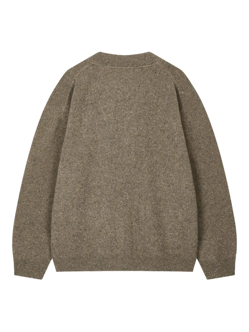 Studio Tomboy Speckle-knit Buttoned Cardigan In Green
