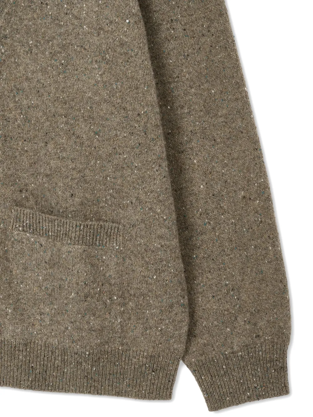 Studio Tomboy Speckle-knit Buttoned Cardigan In Green