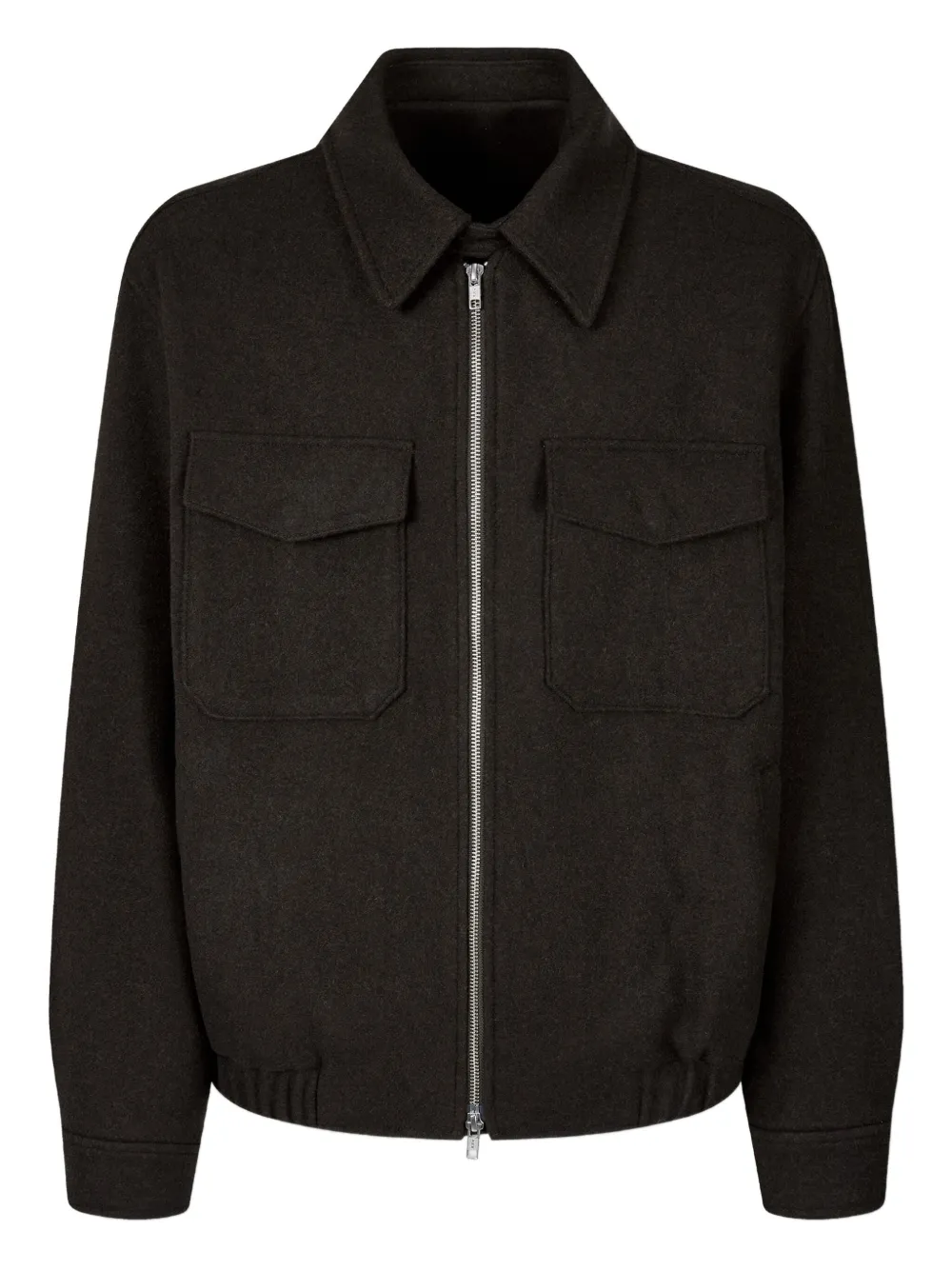 Studio Tomboy Chest-pocket Zip-up Jacket In Brown