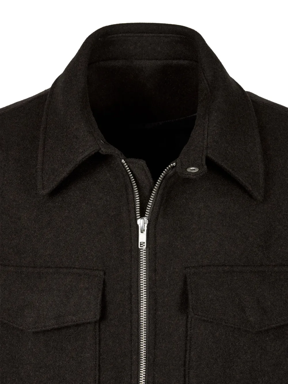Studio Tomboy Chest-pocket Zip-up Jacket In Brown