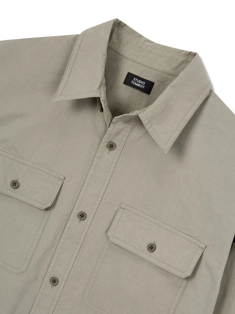STUDIO TOMBOY Overhemd met klepzak Groen