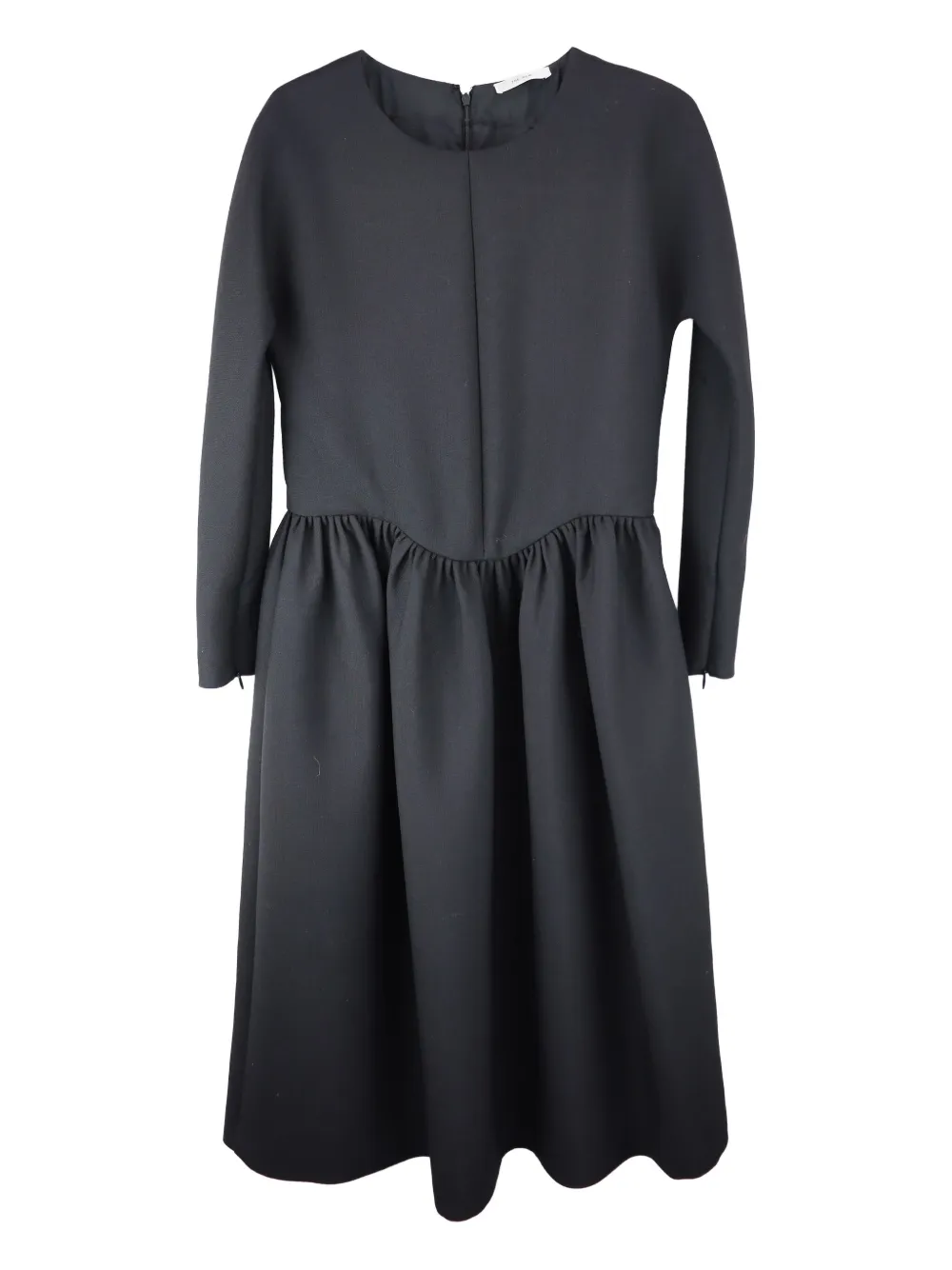 The Row gathered-waist long-sleeve midi dress | Black | Image 1