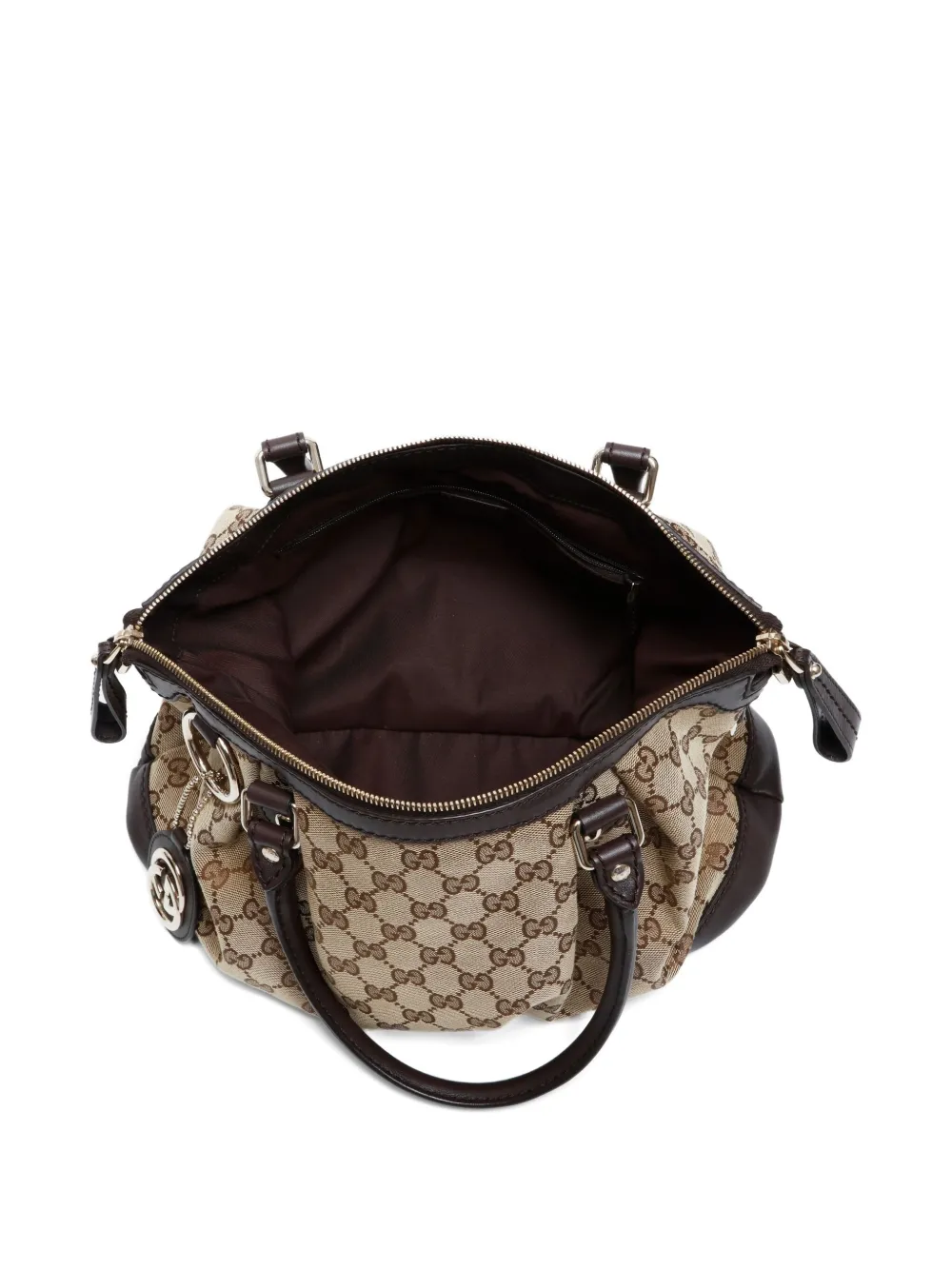 Pre-owned Gucci 2000-2015s Gg Pattern Sukey Handbag In Neutral