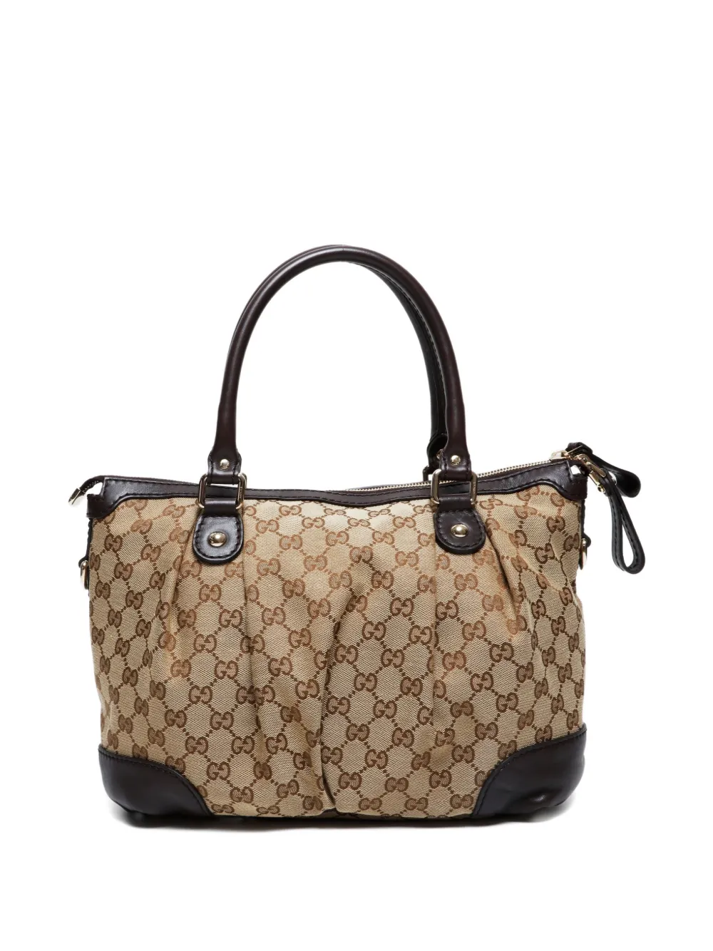 Pre-owned Gucci 2000-2015s Gg Pattern Sukey Handbag In Neutral