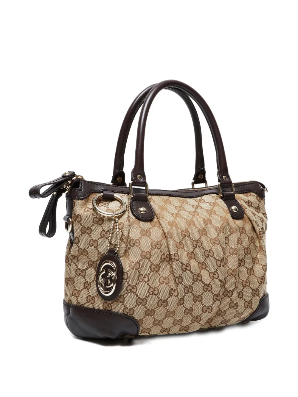 Pre-owned Gucci 2000-2015s Gg Pattern Sukey Handbag In Neutral