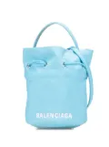 Balenciaga Pre-Owned 2021-2025 Recycled Sport Nylon Embroidered Logo Wheel Drawstring bucket bag - Blue