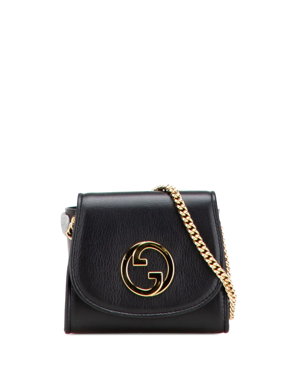 Pre-owned Gucci 2016-2025 Medium Calfskin Blondie Wallet On Chain Crossbody Bag In Black