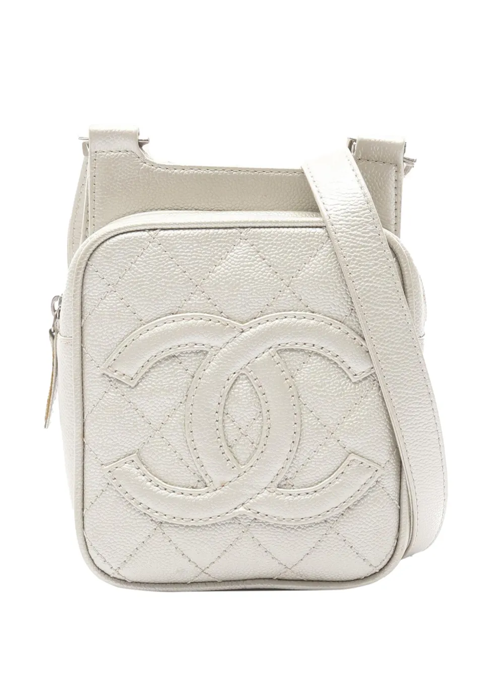 CHANEL Pre-Owned 2005-2006 ココマーク マトラッセ ショルダーバッグ - ホワイト