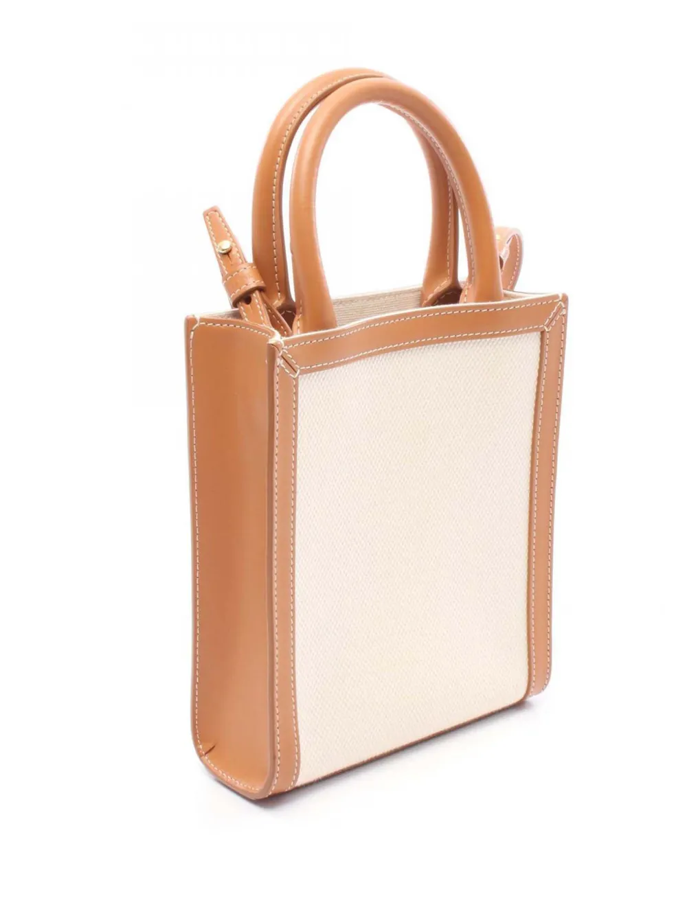 Pre-owned Celine 2018-2025 Mini Canvas Vertical Cabas Tote Satchel In Brown