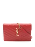Saint Laurent Pre-Owned 2013-2025 Grain De Poudre Chevron Monogram Envelope Wallet on Chain crossbody bag - Red