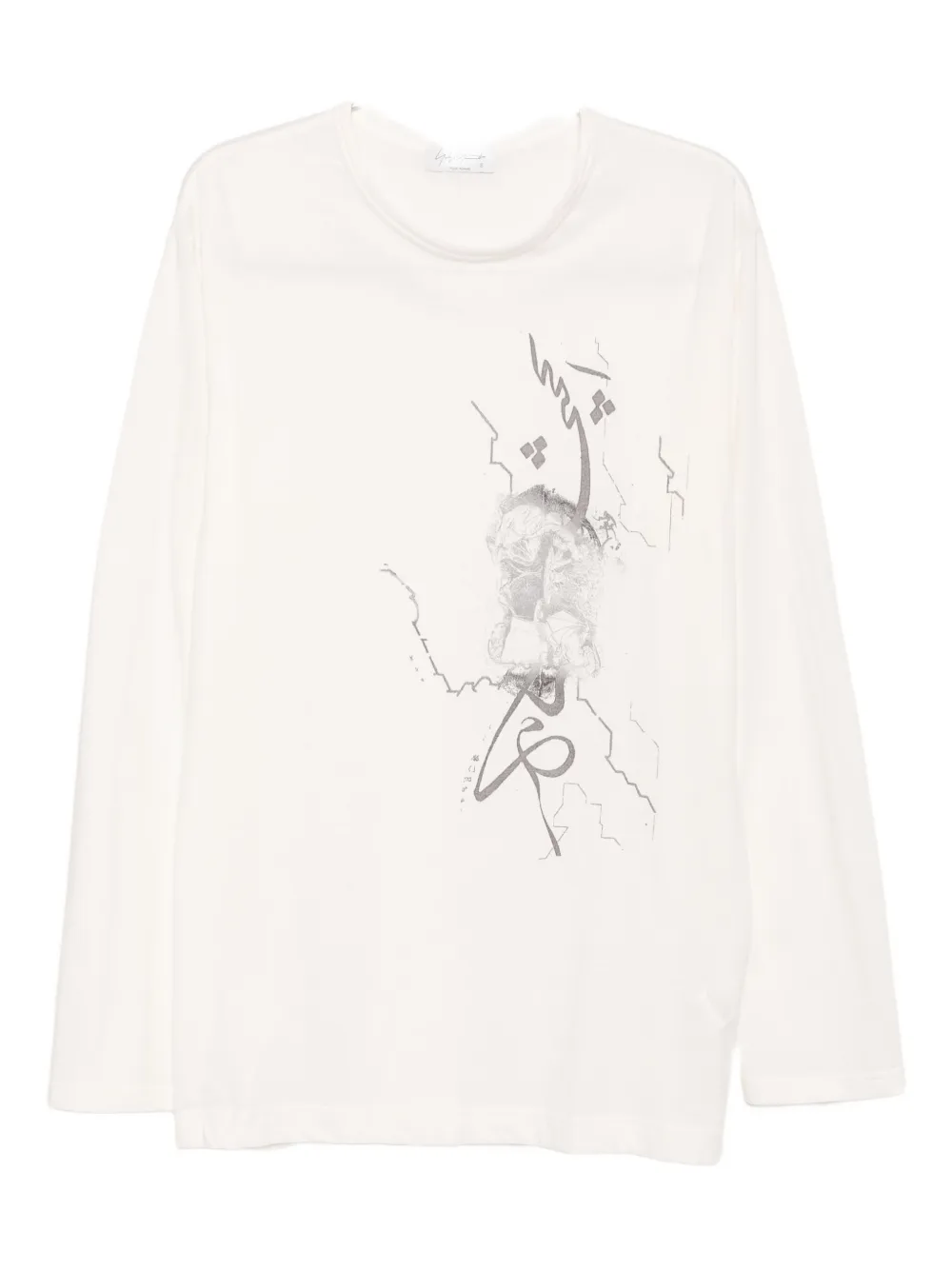 Yohji Yamamoto Graphic-printed T-shirt In White