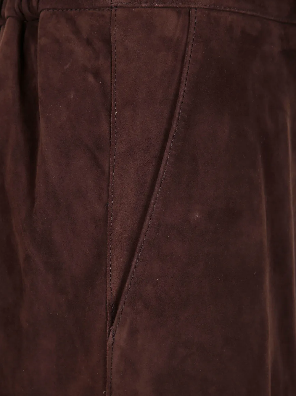 Seventy Suede Paneled Midi Skirt In Brown