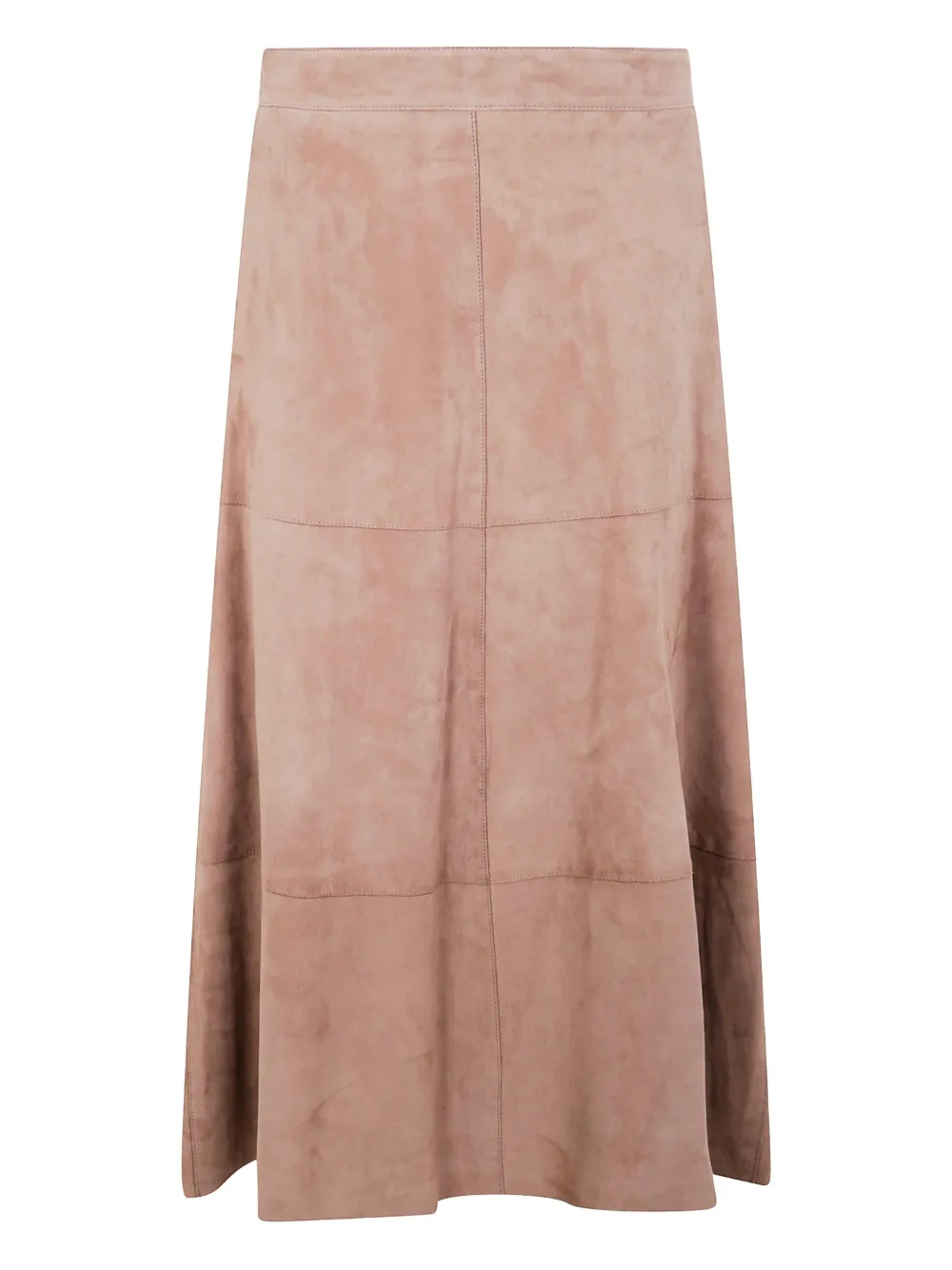 Seventy suede panelled midi skirt | Brown | Image 1