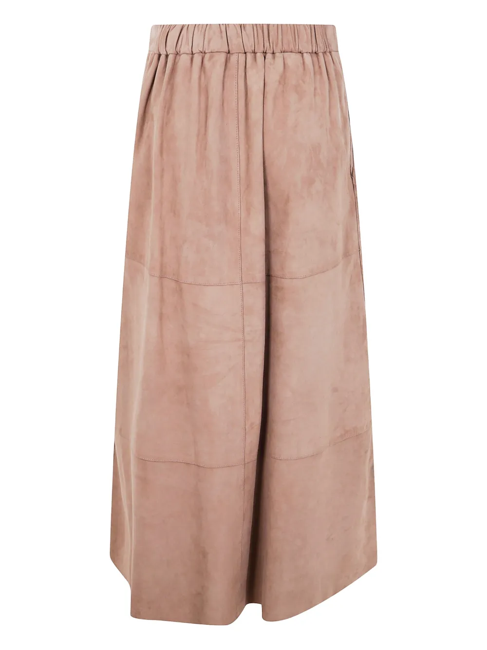 Seventy suede panelled midi skirt - Bruin