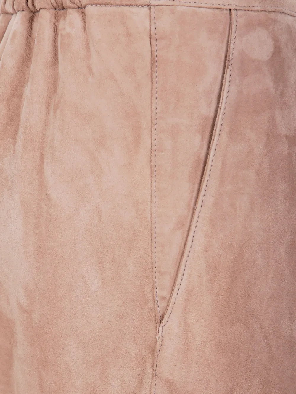 Seventy Suède rok met vlakken Bruin