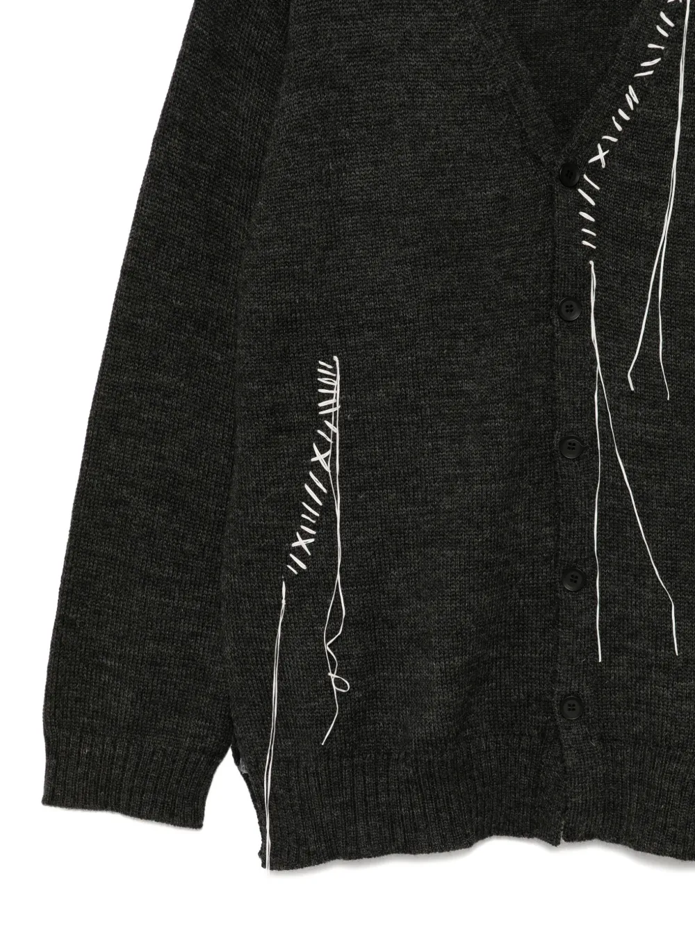 Yohji Yamamoto 5G1P vest met borduurwerk Grijs