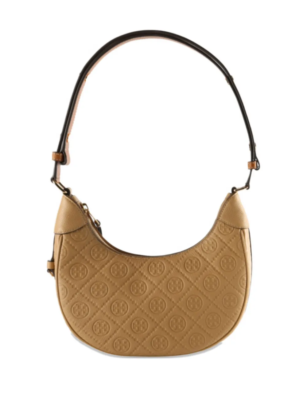Tory Burch T-monogram half-moon shoulder bag - Geel