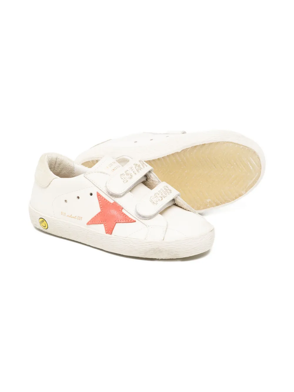 Golden Goose Kids star-embellished velcro trainers Neutrals