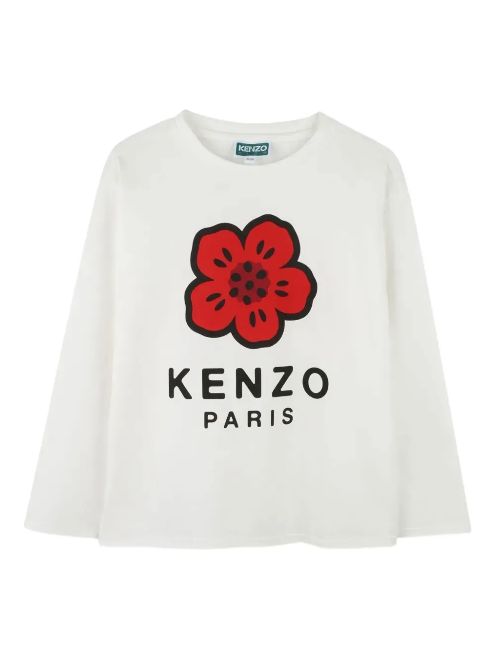 Kenzo Kids T-shirt met lange mouwen en bloe print Wit