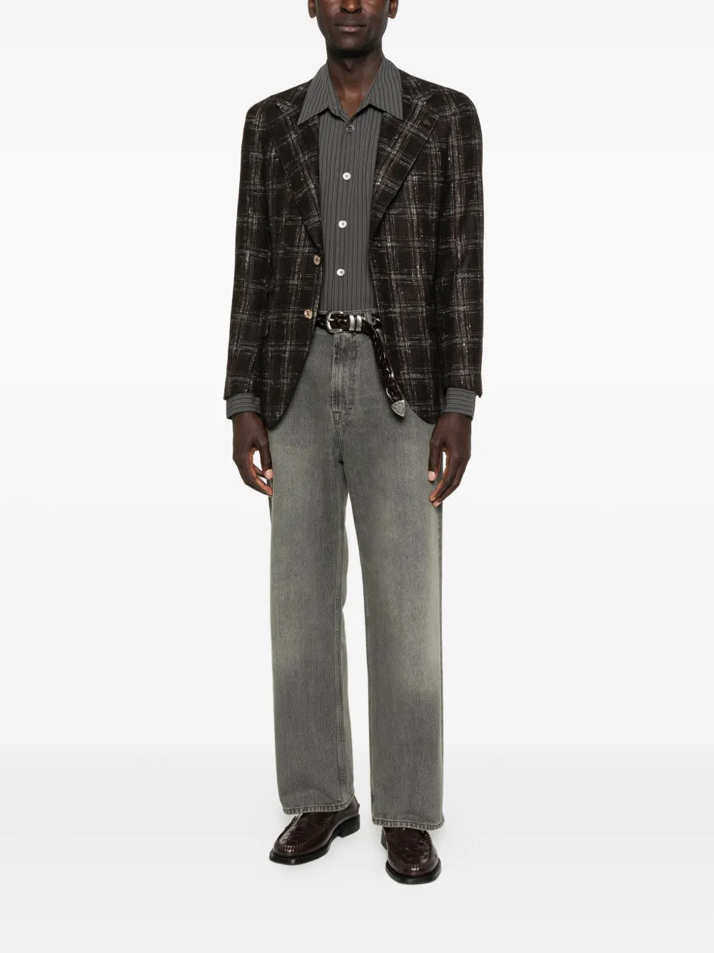 Gabriele Pasini Checked Long-sleeve Jacket In Black