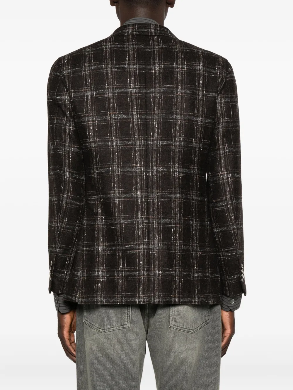Gabriele Pasini Checked Long-sleeve Jacket In Black