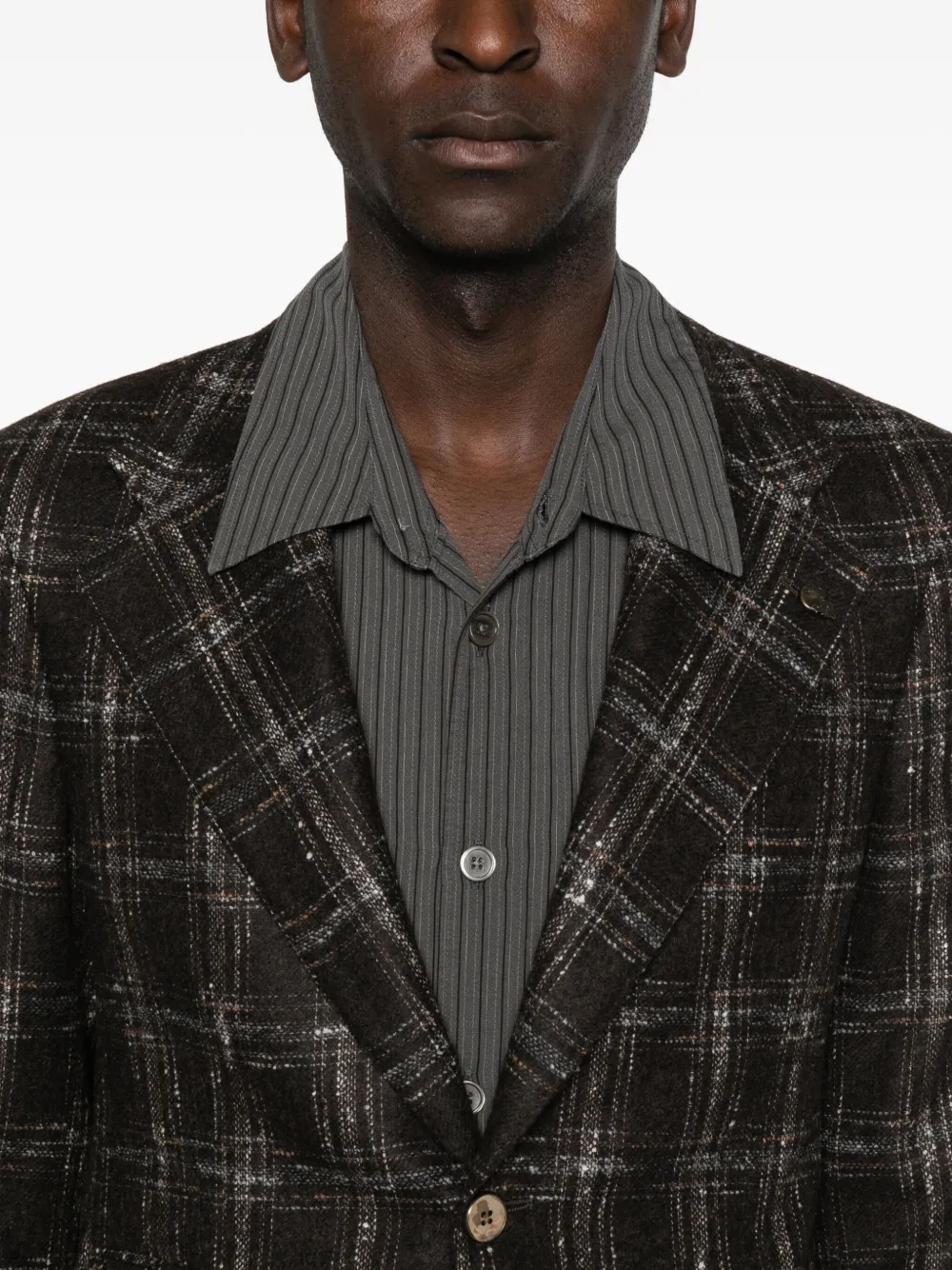 Gabriele Pasini Checked Long-sleeve Jacket In Black