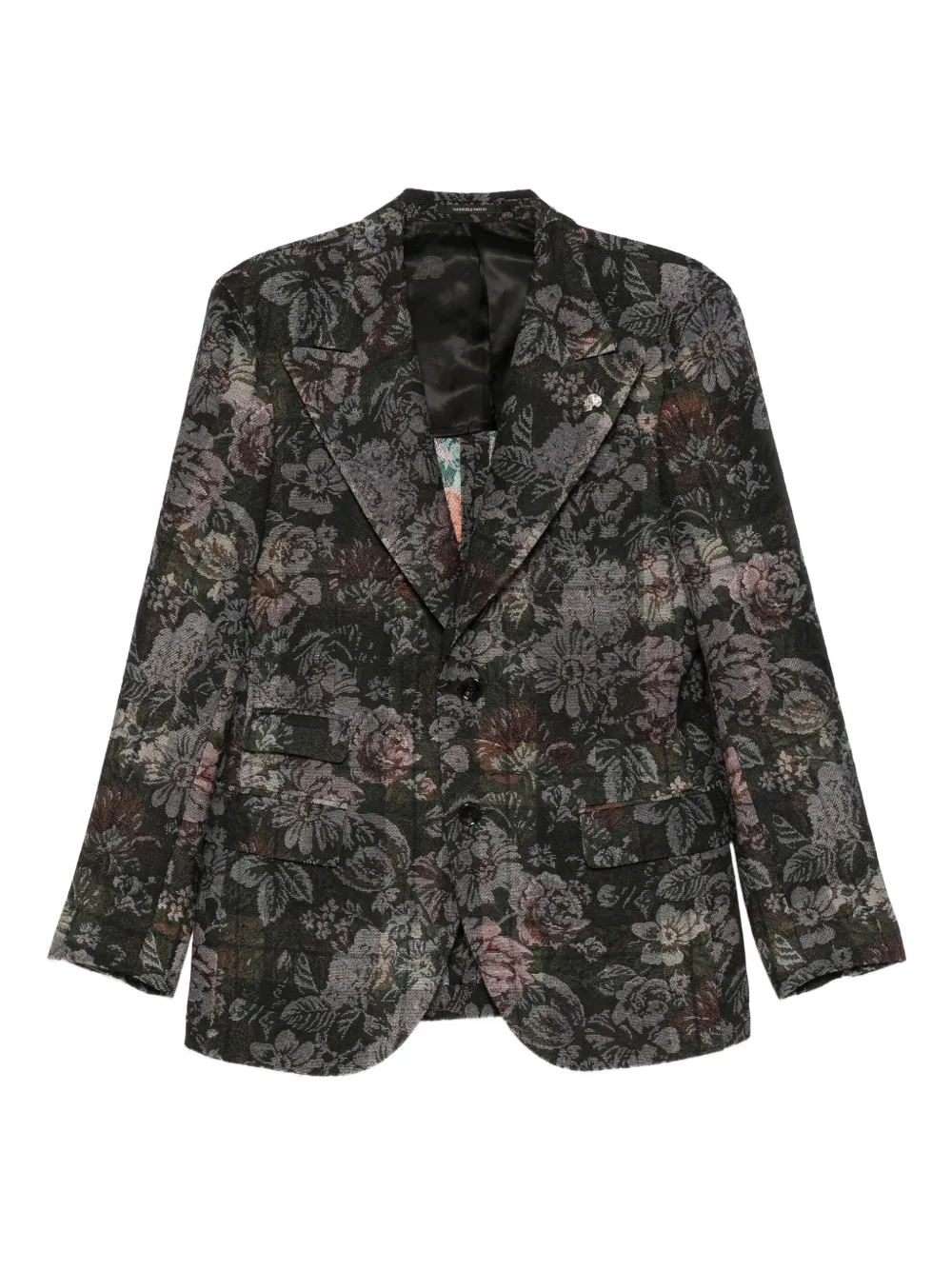 Gabriele Pasini floral-pattern cotton blazer | Black | Image 1
