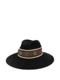 Borsalino Hut embroidered-band wool hat - Black