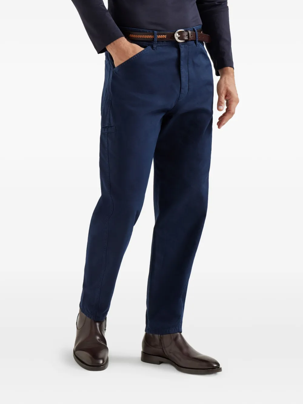 Brunello Cucinelli pocket gabardine trousers Blauw