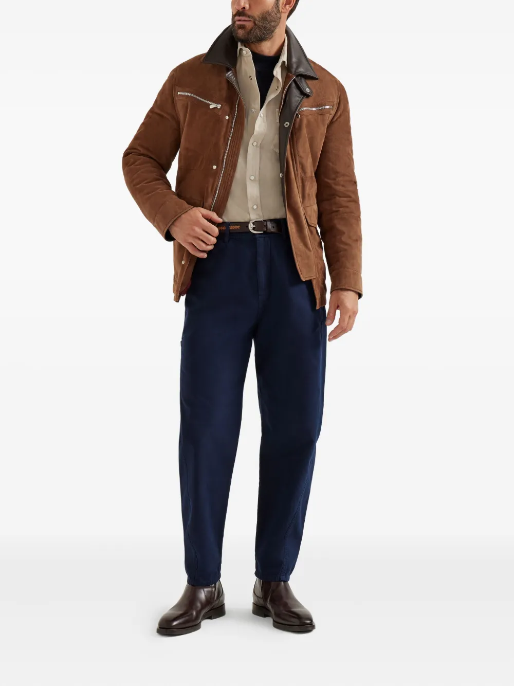 Brunello Cucinelli pocket gabardine trousers Blauw