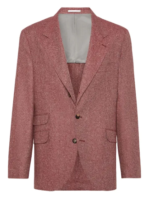 Brunello Cucinelli herringbone deconstructed blazer