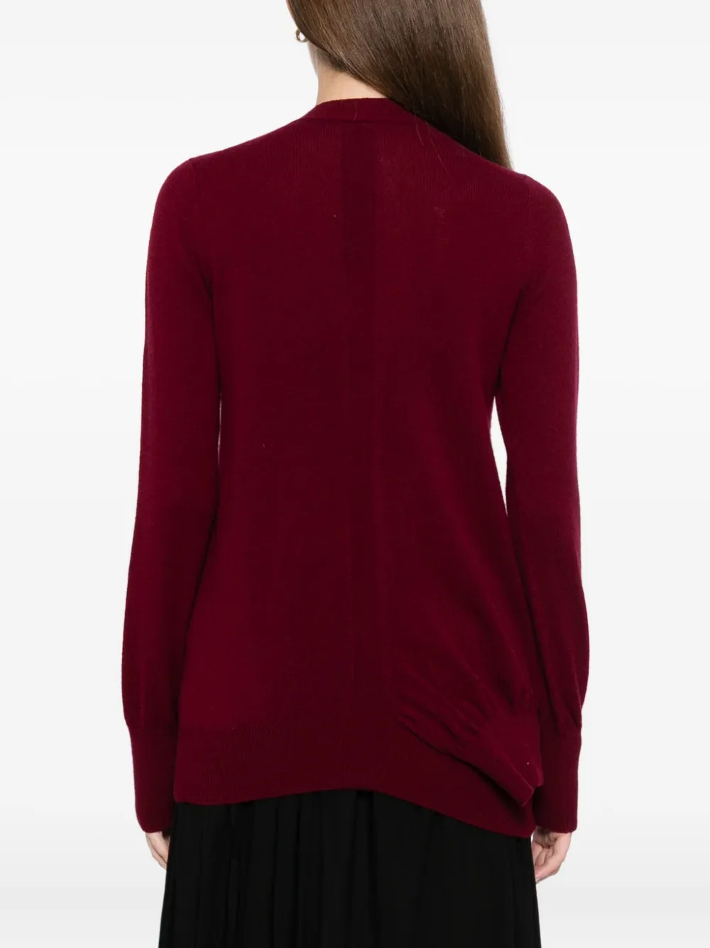 Yohji Yamamoto V-neck Long-sleeved Cardigan In Red
