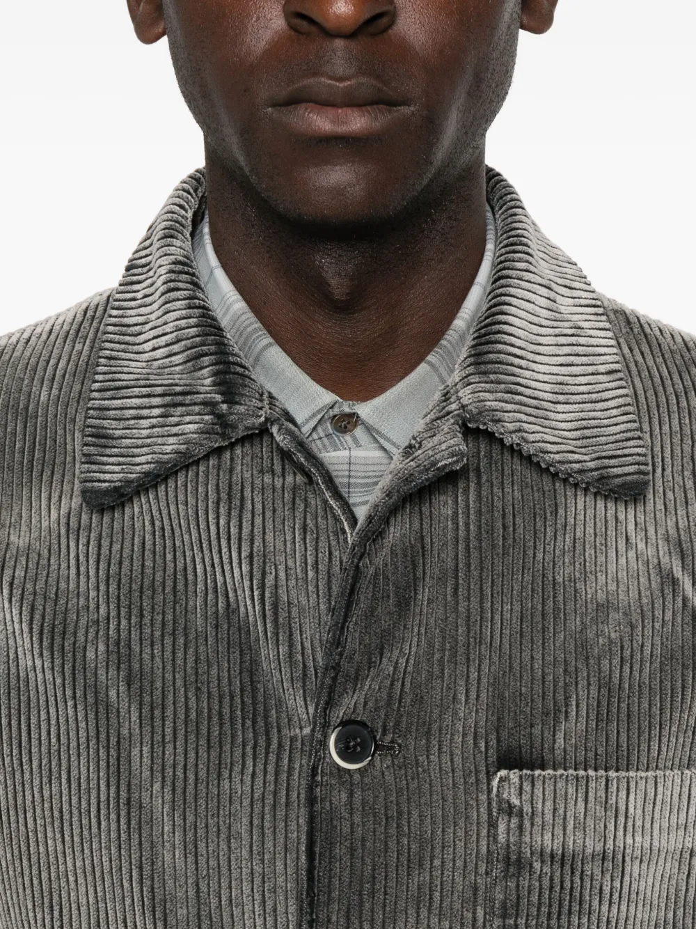 Barena Venezia Visal Osal Corduroy Pocket Overshirt In Gray