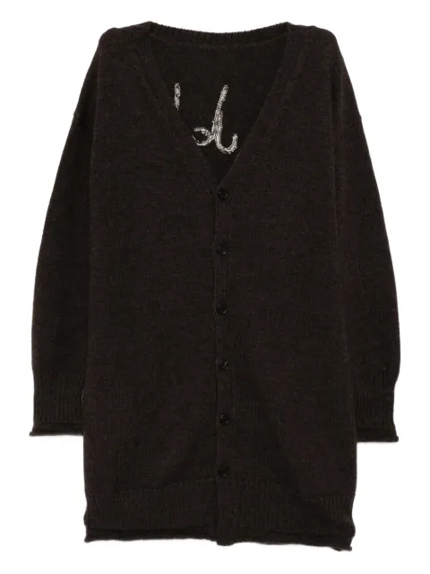 Yohji Yamamoto logo-printed v-neck cardigan