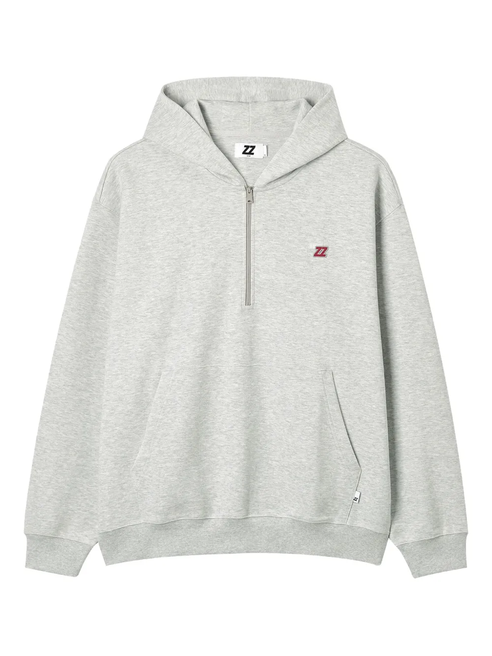 Izzue Half-zip Kangaroo-pocket Hoodie In Gray