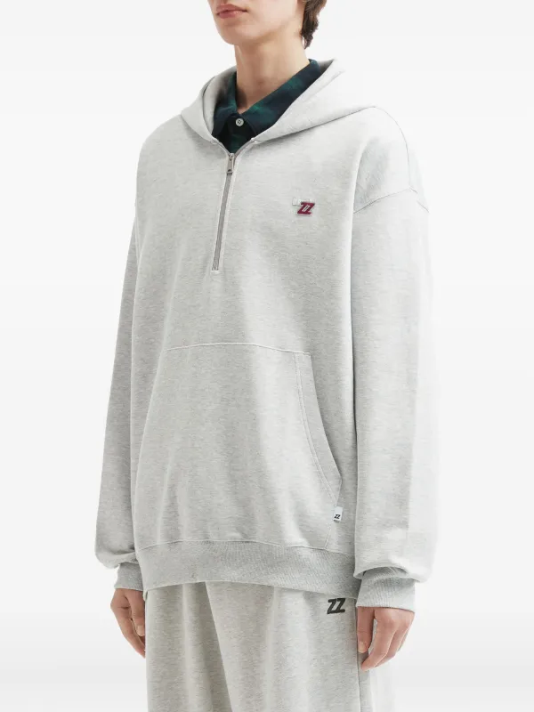 Izzue half-zip kangaroo-pocket Hoodie Grey FARFETCH IN