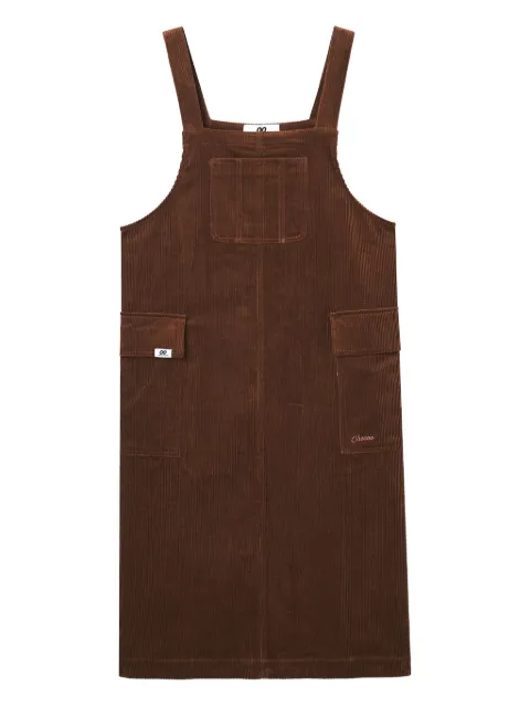 CHOCOOLATE Midikleid aus Cord mit Logo-Stickerei