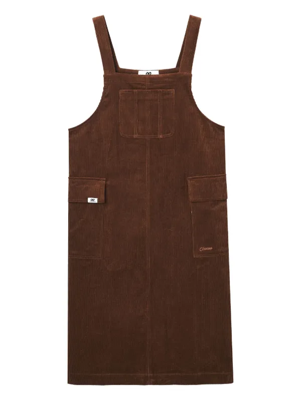 CHOCOOLATE Corduroy embroidered-logo Midi Dress | Brown | FARFETCH NO